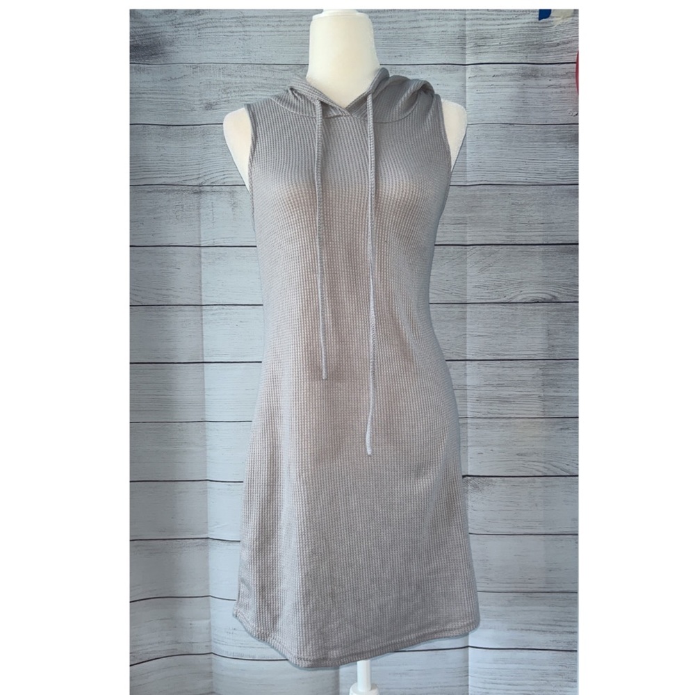 Shein Unity Solid Drawstring Hooded Dress - Picture 5 of 7